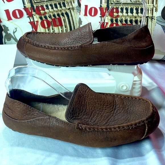 Ugg Stout‎ Brown Hunley, Loafers & Slip-Ons MEN\'S leather moccasins-11/USA main image 6